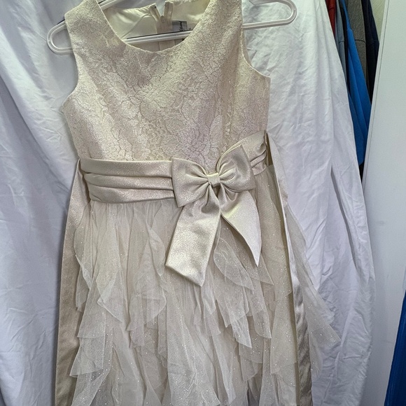 Other - Girls Christmas Gold & Cream glitter dress